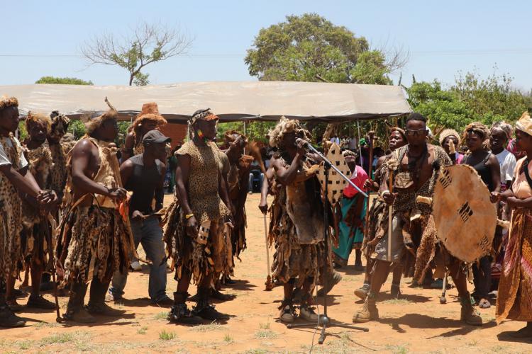 AGCOM dance by Zulu Ingoma during cheque presentation ceremony to 8 POs in Mchinji